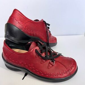 Ziera Super Support Burgundy Leather Lace up Hikers Ortho Shoes New Women Sz 9